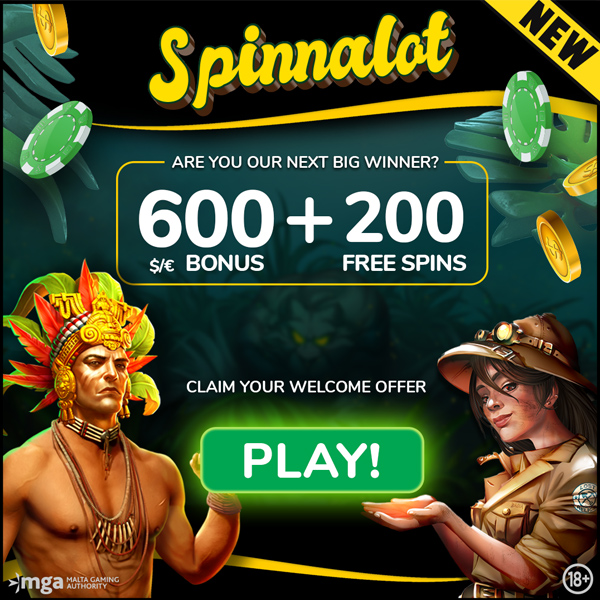 Spinnalot casino - €/$ 600 Bonus + 200 Freespins!